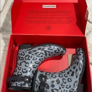 Hunter **LEAPORD PRINT** short rain boots